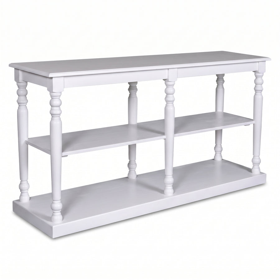 Console table Jarnac in white, three-quarter view from the front left, 180 x 60 x 89 cm