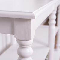 Console table Jarnac in white, close-up of the finish and construction, 180 x 60 x 89 cm