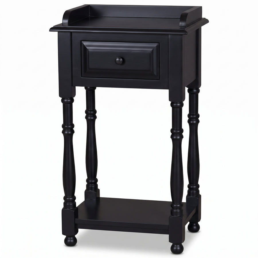 Console Table Morgon in black, front view, 45 x 35 x 78 cm