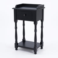 Console Table Morgon in black, three-quarter view from the front left, 45 x 35 x 78 cm