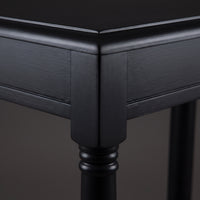 Console Table Morgon in black, close-up of the finish and construction, 45 x 35 x 78 cm