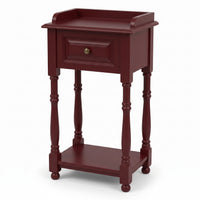 Console Table Morgon in bordeaux, three-quarter view from the front left, 45 x 35 x 78 cm