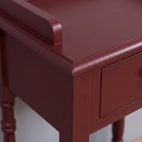 Console Table Morgon in bordeaux, close-up of the finish and construction, 45 x 35 x 78 cm