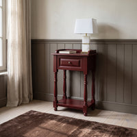 Console Table Morgon in bordeaux, in an interior, 45 x 35 x 78 cm