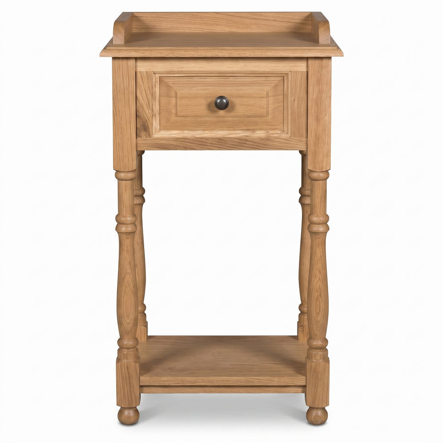Console Table Morgon in oak, front view, 45 x 35 x 78 cm