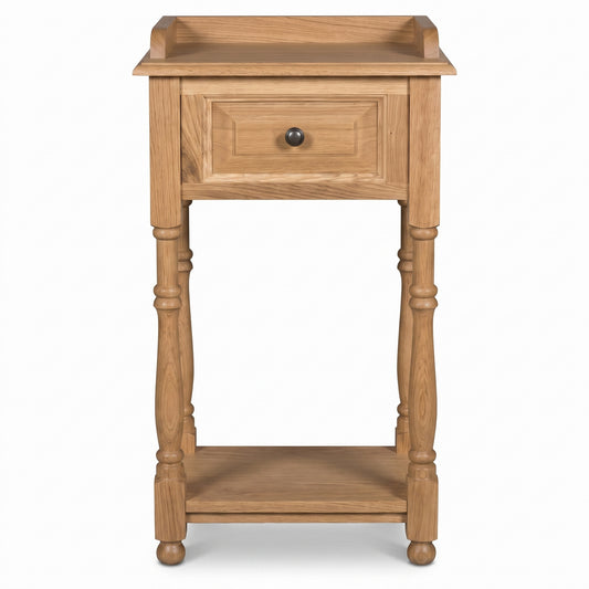 Console Table Morgon in oak, front view, 45 x 35 x 78 cm