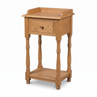 Console Table Morgon in oak, three-quarter view from the front left, 45 x 35 x 78 cm