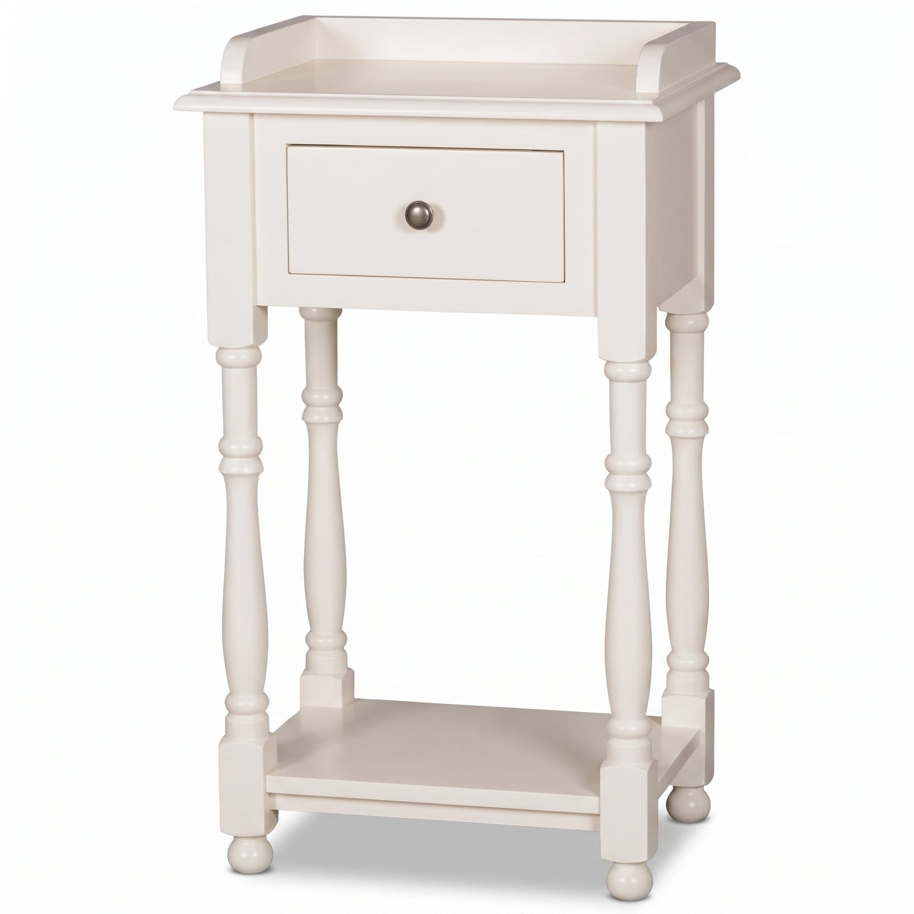 Console Table Morgon in white, front view, 45 x 35 x 78 cm