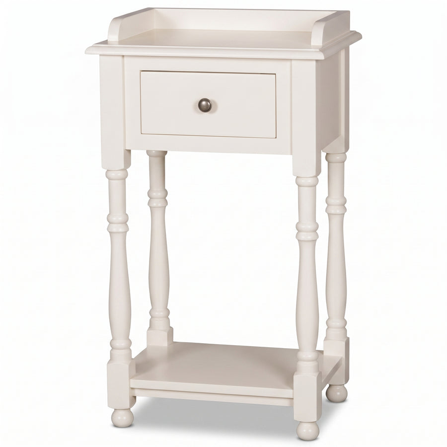 Console Table Morgon in white, front view, 45 x 35 x 78 cm