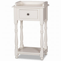 Console Table Morgon in white, three-quarter view from the front left, 45 x 35 x 78 cm