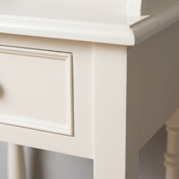 Console Table Morgon in white, close-up of the finish and construction, 45 x 35 x 78 cm