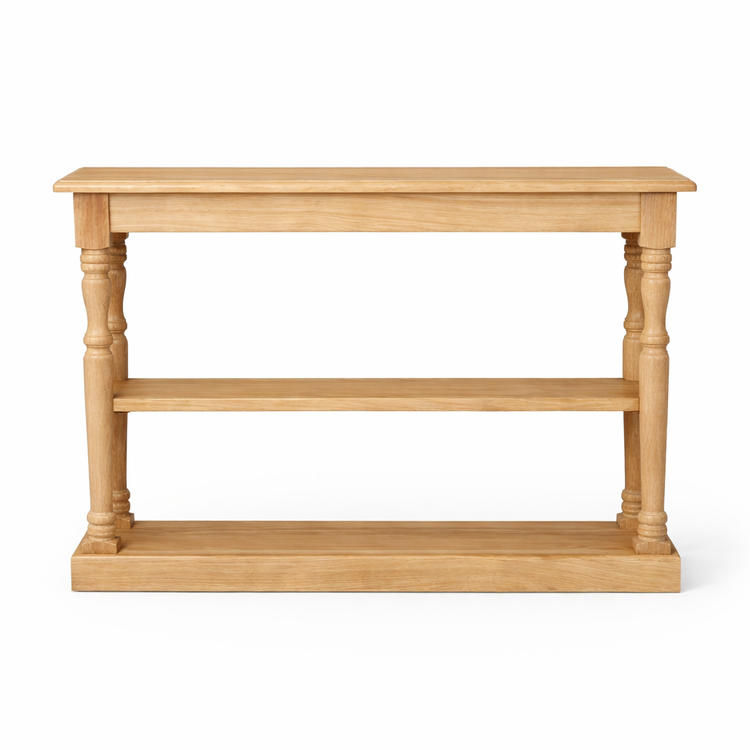 Consola Stefano - Roble Macizo - Roble Mate - 120 x 30 x 95 cm