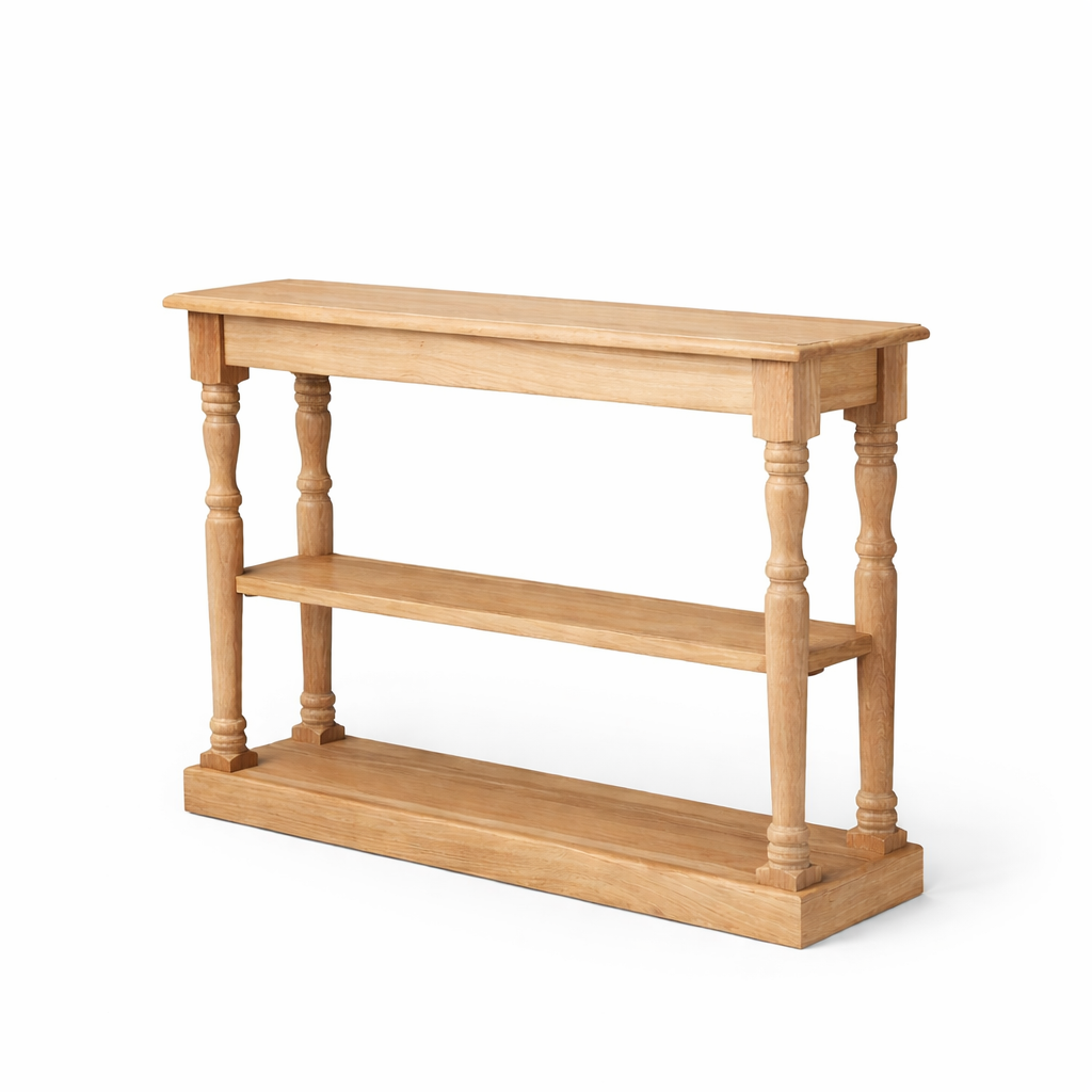Consola Stefano - Roble Macizo - Roble Mate - 120 x 30 x 95 cm