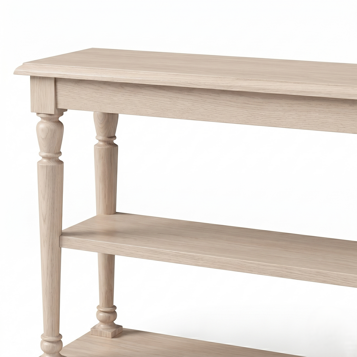 Consola Stefano - Roble Macizo Blanco - 200 x 95 x 37 cm