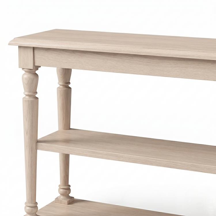 Consola Stefano - Roble Macizo Blanco - 200 x 95 x 37 cm