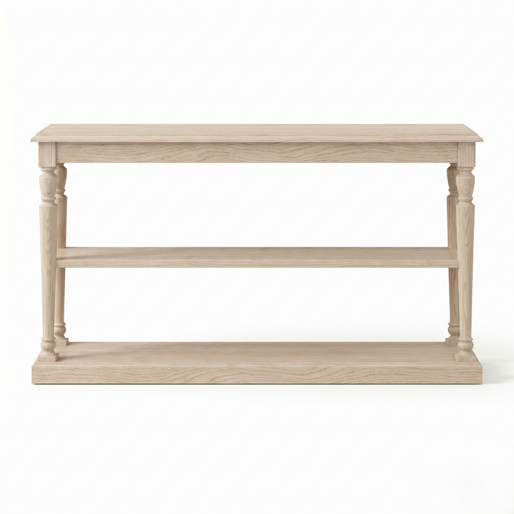 Consola Stefano - Roble Macizo Blanco - 200 x 95 x 37 cm