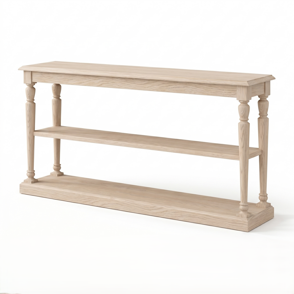 Consola Stefano - Roble Macizo Blanco - 200 x 95 x 37 cm