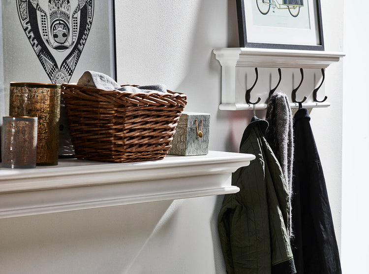 Halifax Coat Hanger Wall Unit 4 Hooks - Wit - lifestyle | Marcottestyle
