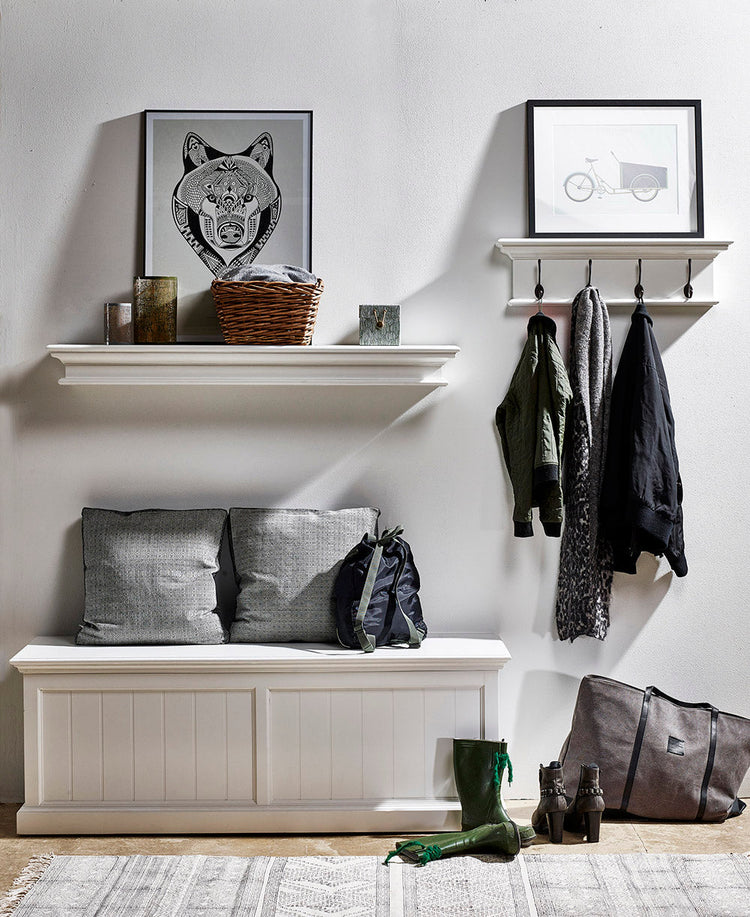 Halifax Coat Hanger Wall Unit 4 Hooks - Wit - lifestyle | Marcottestyle