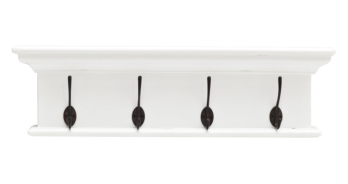 Halifax Coat Hanger Wall Unit 4 Hooks - Wit | Marcottestyle