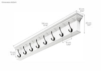 Halifax Coat Hanger Étagère murale 8 Hook - Blanc