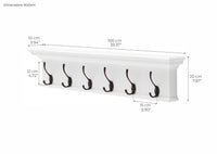 Halifax Coat Hanger Wandregal 6 Hook - Weiß