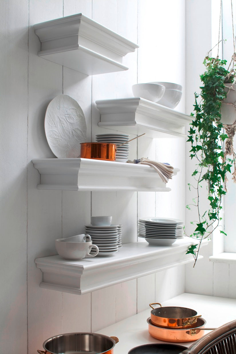 Halifax Floating Wall Shelf 60cm - White - Lifestyle View | Marcottestyle