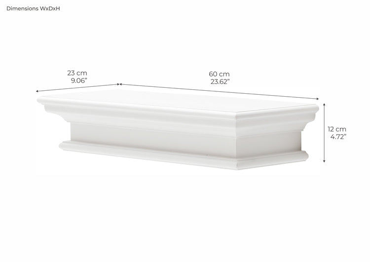Halifax Floating Wall Shelf 60cm - White - Lifestyle View | Marcottestyle