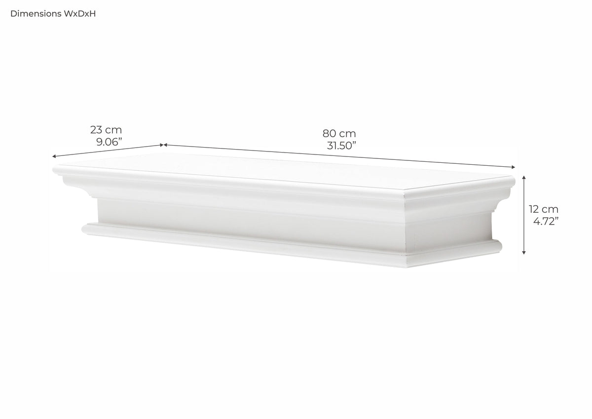 Halifax Floating Wall Shelf 80cm - White | Marcottestyle