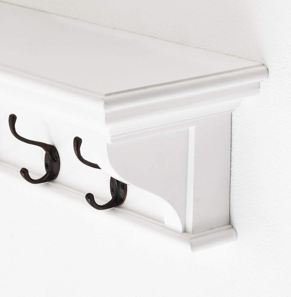 Halifax 4 Hook Coat Rack 70cm - White - Lifestyle View | Marcottestyle