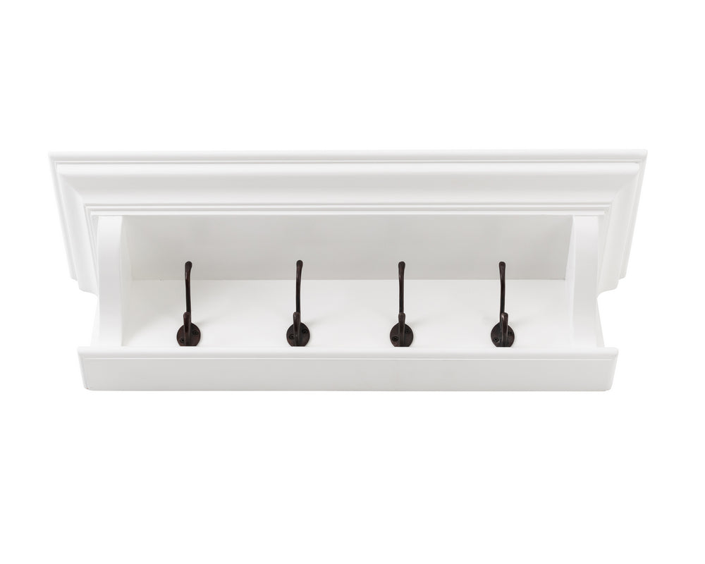 Halifax 4 Hook Coat Rack 70cm - White - Lifestyle View | Marcottestyle