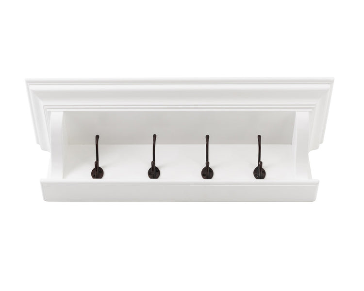Halifax 4 Hook Coat Rack 70cm - White - Lifestyle View | Marcottestyle