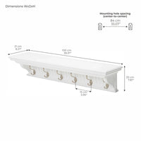 Skansen Provincial Coat Rack 6 Hooks with dimensions