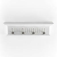 Skansen Coat Rack 4 Hooks in white solid mahogany