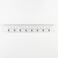 Skansen Coat Rack 8 Hooks in white solid mahogany