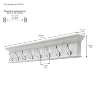 Skansen Coat Rack 8 Hooks with dimensions