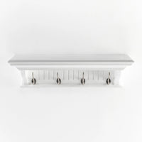 Skansen Provincial Coat Rack 4 Hooks in white solid mahogany