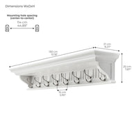 Skansen Provincial Coat Rack 8 Hooks with dimensions
