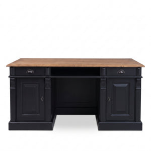 Schreibtisch - Montreuil - Massivkiefer - 160 x 70 x 78 cm - Schwarz