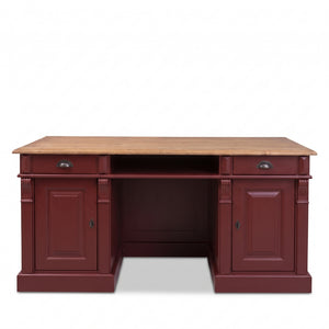 Schreibtisch - Montreuil - Massivkiefer - 160 x 70 x 78 cm - Bordeaux