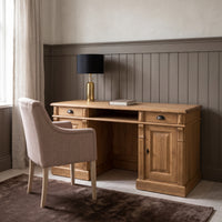 Desk Montreuil in solid oak, in an interior, 160 x 70 x 78 cm
