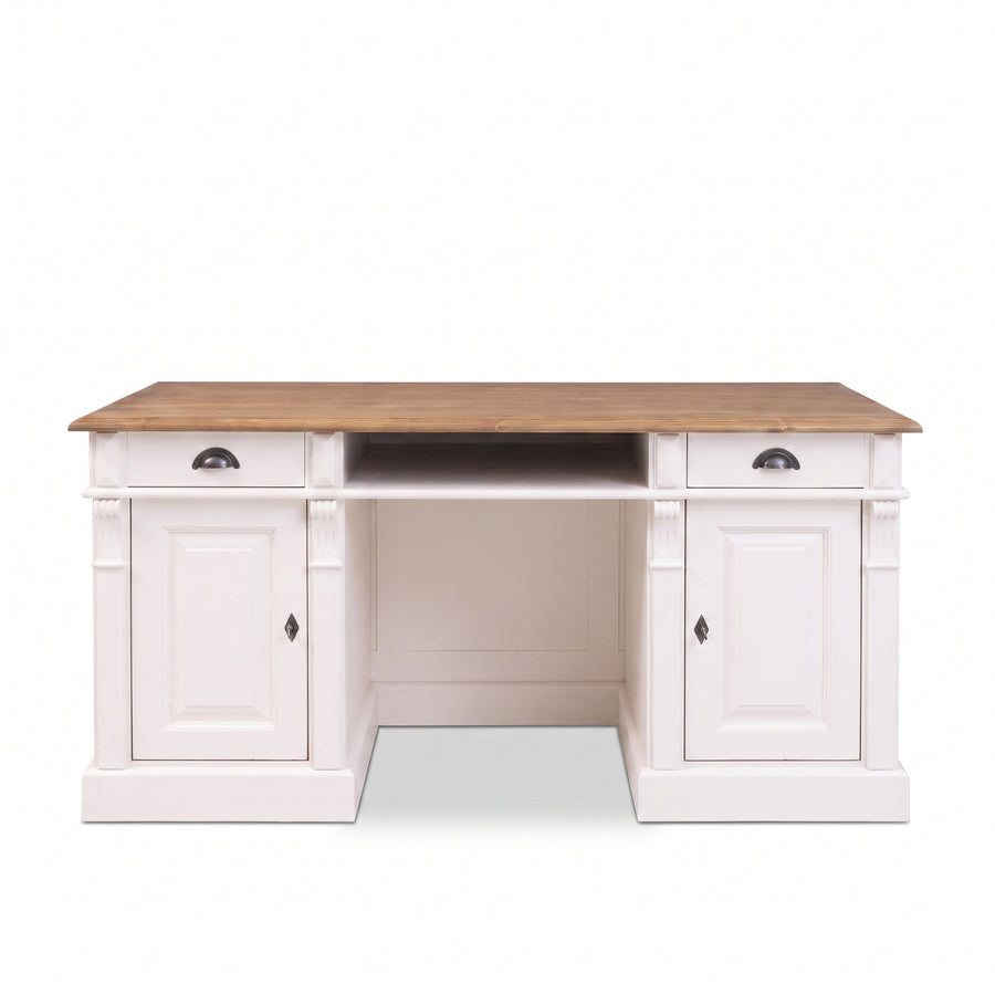 Desk Montreuil in white, front view, 160 x 70 x 78 cm
