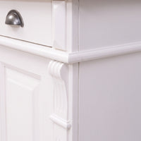 Desk Montreuil in white, close-up of the finish and construction, 160 x 70 x 78 cm