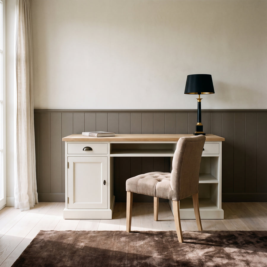 Desk Montreuil in white, in an interior, 160 x 70 x 78 cm