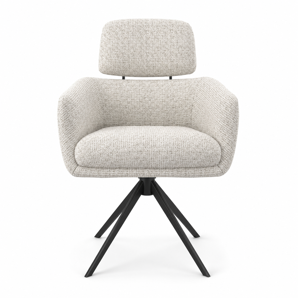 Chaise à manger Anita - Horta 186 tissu et base pivotante noire - 64 x 62 x 88 cm