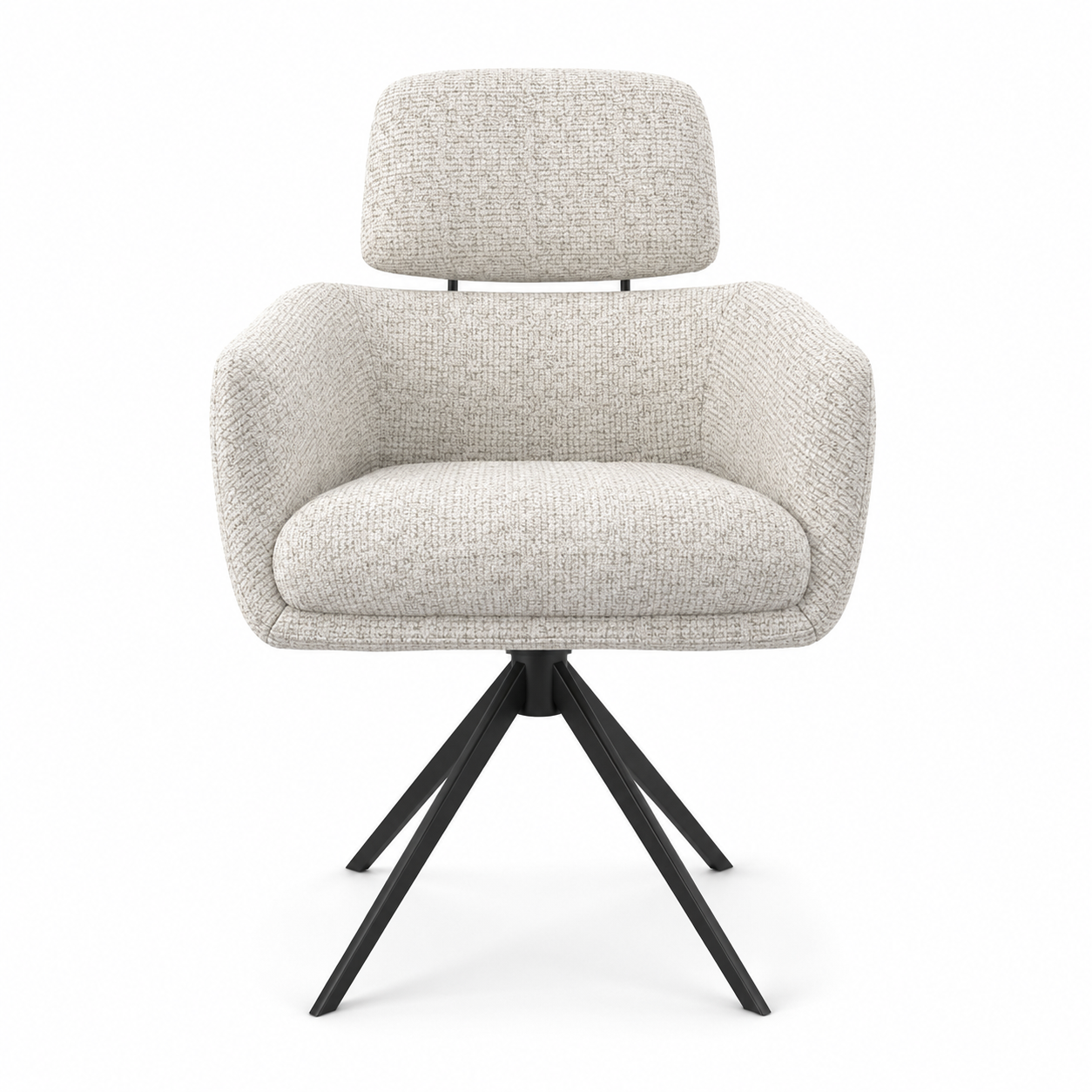 Dining Chair Anita - Horta 186 Fabric & Black Swivel Base - 64 x 62 x 88 cm