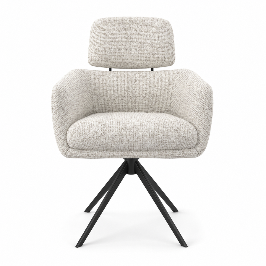 Dining Chair Anita - Horta 186 Fabric & Black Swivel Base - 64 x 62 x 88 cm