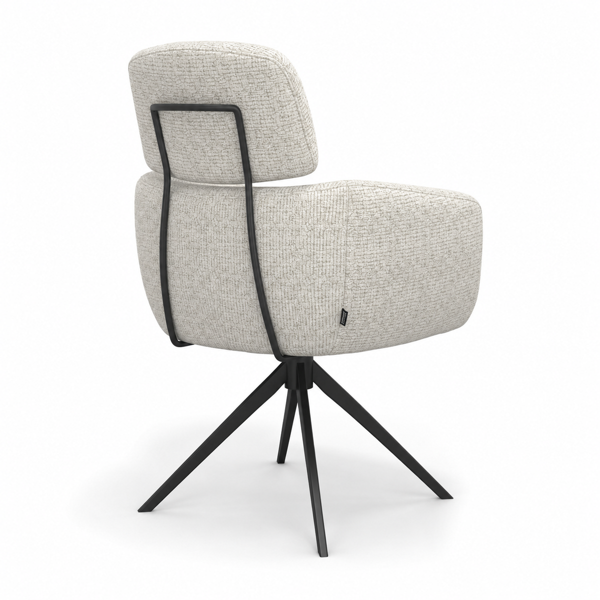 Chaise à manger Anita - Horta 186 tissu et base pivotante noire - 64 x 62 x 88 cm