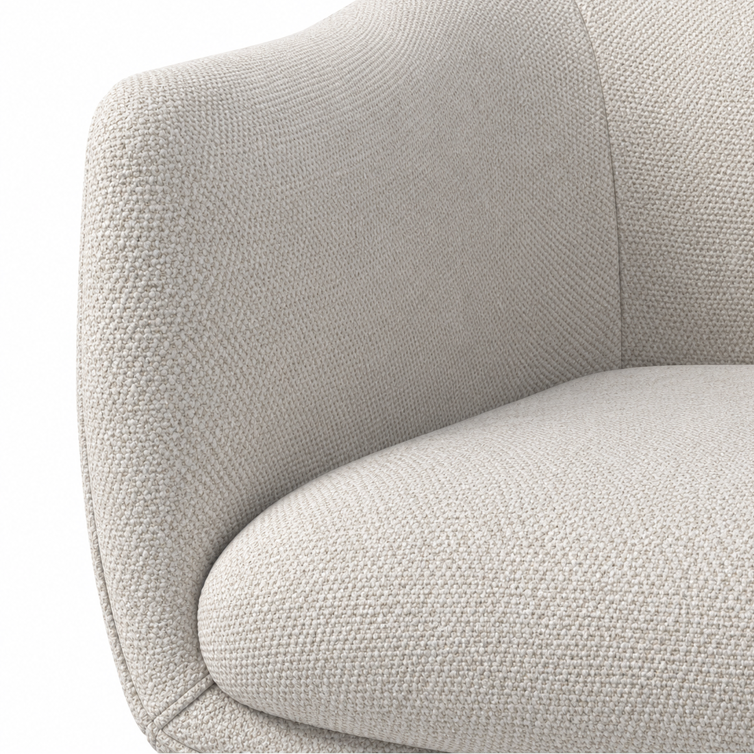 Chaise à manger Anita - Mito 01 Tissu & Base pivotante noire - 64 x 62 x 88 cm