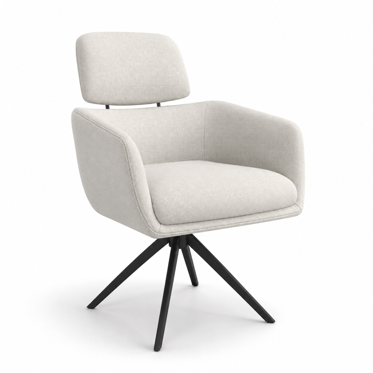 Dining Chair Anita - Mito 01 Fabric & Black Swivel Base - 64 x 62 x 88 cm